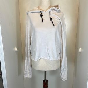 PINK Crop Sweatshirt Hoodie with Cutout detail on Back Size Small